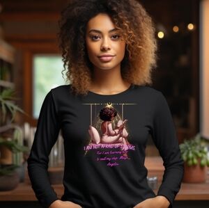 Maya A inspired black girl magic bookworm graphic long sleeve cotton that shirt.